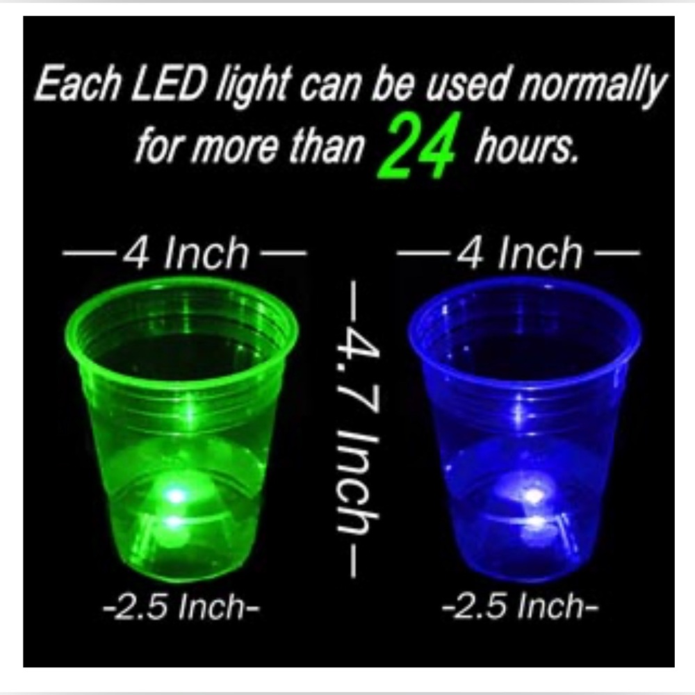 LED Glow Party Beer Pong Cups - Green and Blue - Picture 4 of 4